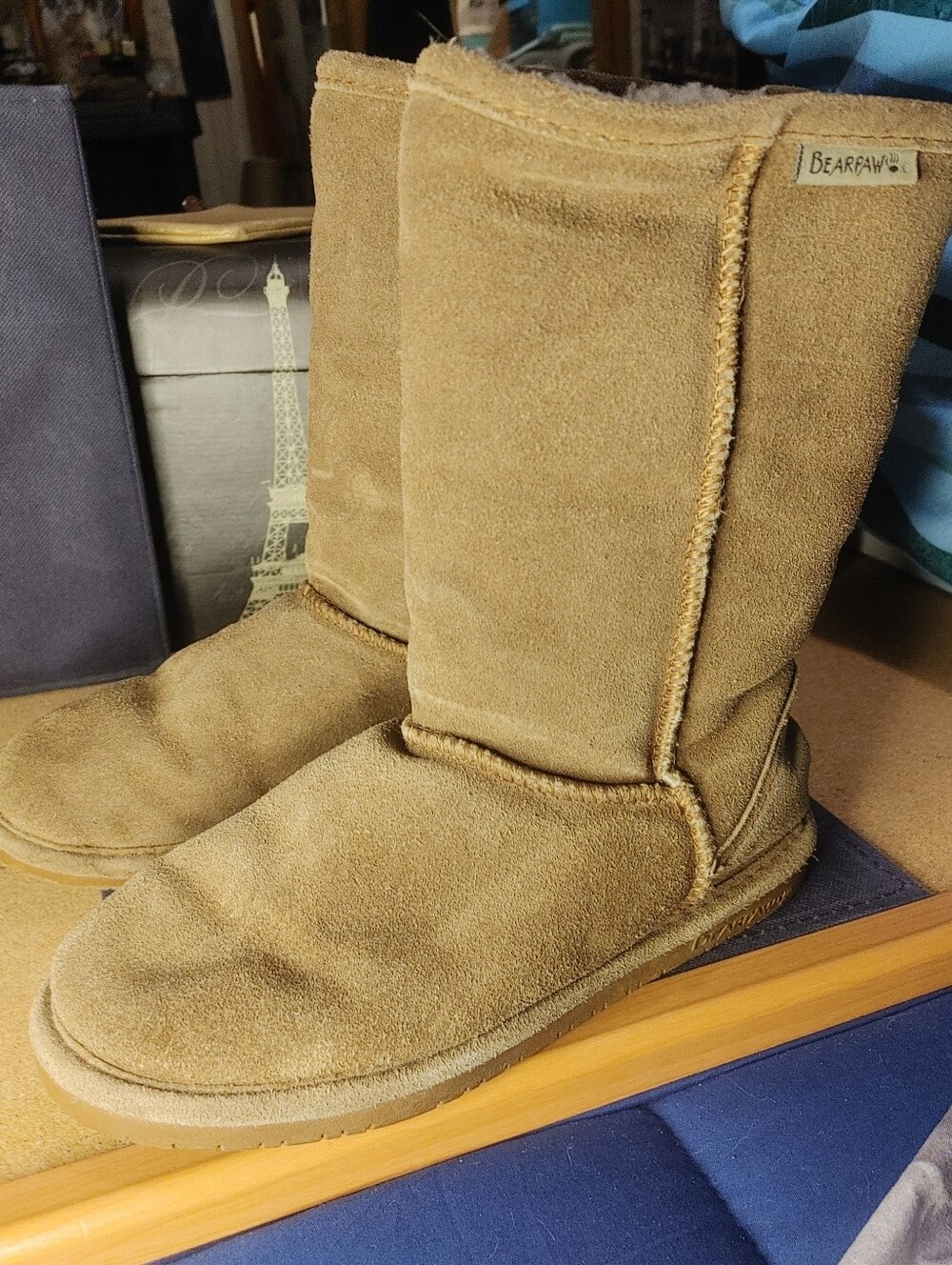 Bearpaw Classic Tall Suede Boots - Chestnut